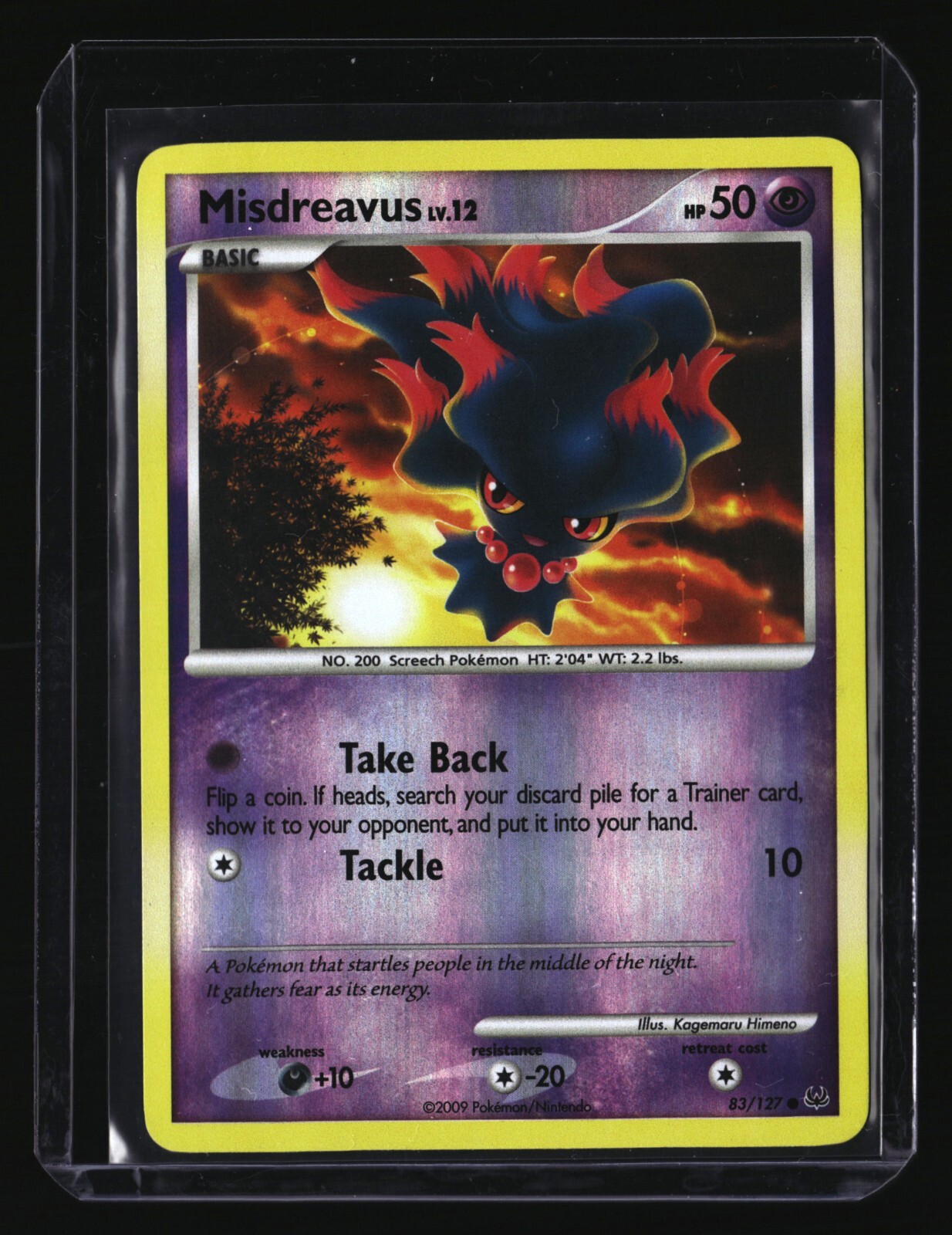 Pokemon MISDREAVUSÂ 83/127 Reverse Holo (2009 Platinum) LP/Light Play
