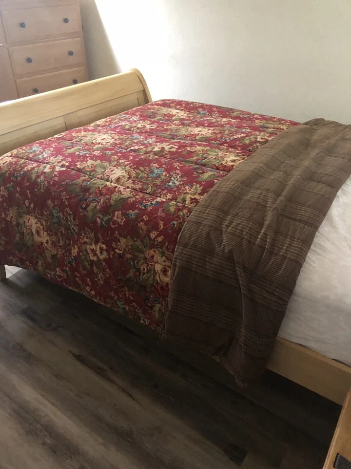 Chaps Ralph Lauren Summerton  Comforter Floral Houndstooth Plaid F/Queen 92x92” - Image 4 of 4