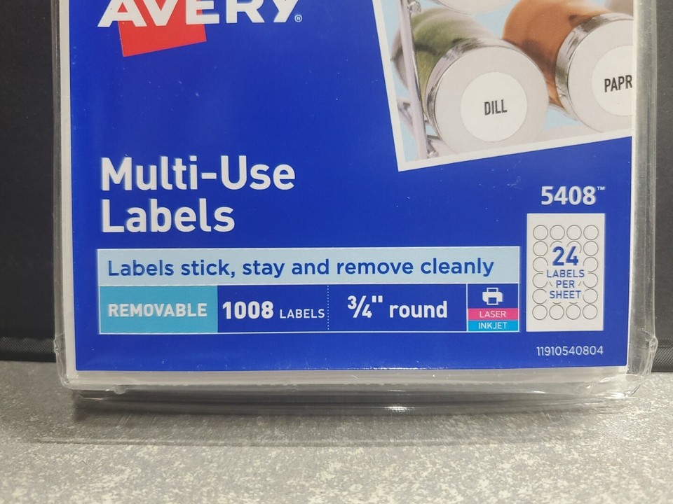 Avery Removable MultiUse Labels Handwrite Only, 1008, 24 Pages 3/4