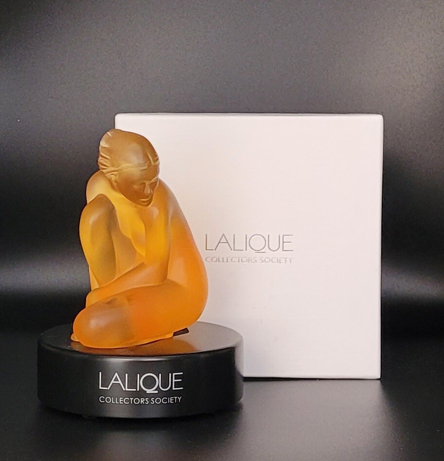 ラリック フロレアル 裸婦像 アンバー 琥珀 ヴィンテージ 美品 フィギュリン Lalique Crystal Petite Nue Venus Ambre Limited Edition #313 of 999