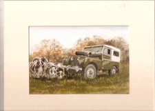 Sheep and Truck Matted Art Print by UK Artist Graham Chambers