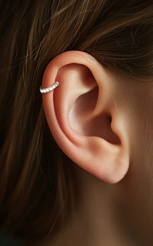 Piercing Naso Cerchietto Argento 925 con Zirconi 0.8mm per Nostril Orecchio - Immagine 4 di 4