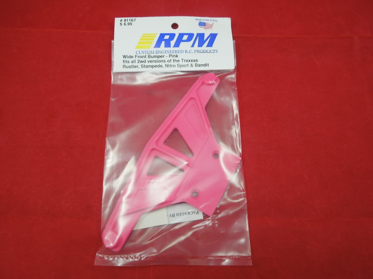 RPM WIDE PINK FRONT BUMPER TRAXXAS STAMPEDE RUSTLER BANDIT VXL XL