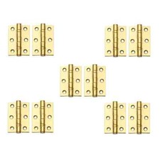 5 Pairs 75mm 3" Polished Brass Finish Ball Bearing Hinges for Internal Doors