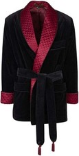 Mens Robes Quilted Smoking Jackets Black Velvet Robes Smoking Jacket