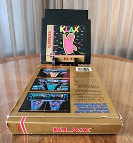 Vintage 1990 Nintendo NES Tengen KLAX Complete Game Sleeve Manual Original Box