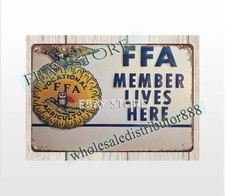1960s FFA Member Lives Here metal tin sign wa...