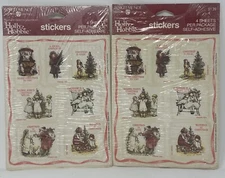 VTG Holly Hobbie Christmas Stickers Girls Santa American Greetings 1989 Lot Of 2