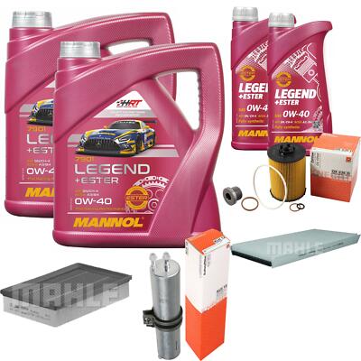 MAHLE Inspektionspaket 10 L MANNOL Legend+Ester 0W-40 für BMW 7er 740i Li
