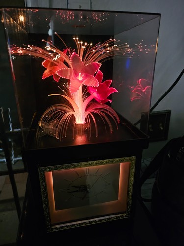 Telesonic Fiber Optic Color Changing Rotating Flower Light Motion Lamp Clock - Picture 11 of 12