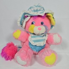 Popples 1986 Plush Pink w/Bonnet Rattle Tail No Booties/Socks