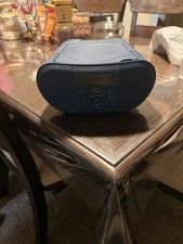 Onn Portable CD Player and FM Radio Black, Programmable Blue