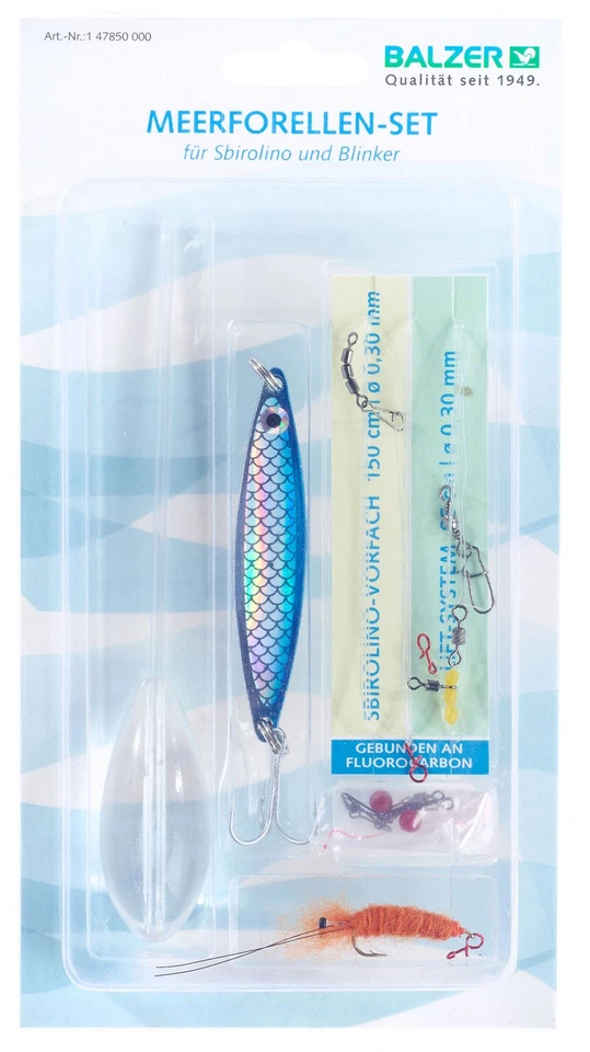 Balzer Meerforellen Set Sbirolino 20 g, Fluorocarbon Vorfach, Liftsystem & mehr