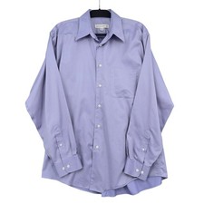 Pronto Uomo Dress Shirt Mens 15.5 34/35 100 Cotton Purple