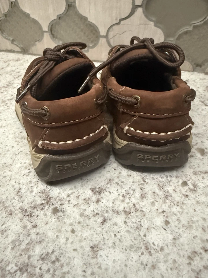 Sperry верхний сидер ребенка ясельного возраста молодежи лодки туфли коричневый повседневный комфорт мокасины размер 7,5 - Изображение 2 из 4
