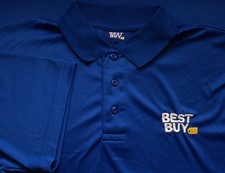 Best Buy Employee Uniform Polo Shirt Men's Large, Blue, Short Sleeve