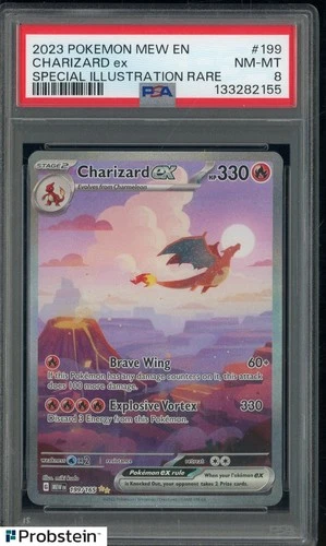 2023 Pokemon Mew EN #199 Charizard ex Special Illustration Rare PSA 8 NM-MT