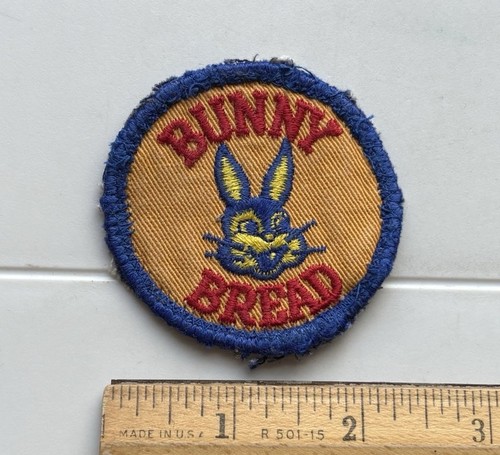 Vintage Bunny Bread Rabbit Head Logo Round Embroidered Patch Badge