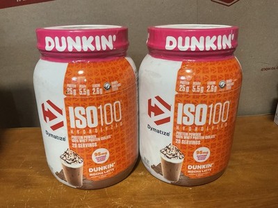 Pair Of Dymatize ISO100 Hydrolyzed Protein Powders, Mocha Latte