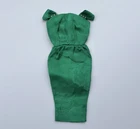 Vintage 60s Green Brocade Barbie Clone Sheath Doll Dress 11.5” Fashion Dolls