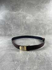Vintage Yves Saint Laurent 1990s Reversible Leather Belt Brown Size 120 cm 47in