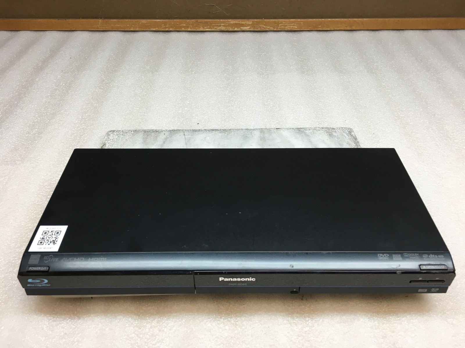 Panasonic DMP-BD65 Blu-Ray DVD Disc Player No PWR Cord or Remote Included