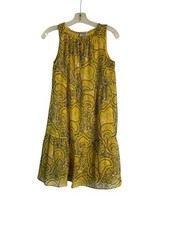Ann Taylor Loft XS Paisly Dress Tunic Yellow Boho Cottagecore