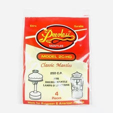 Peerless 4-Pk Mantles 2C-HG Double Mantle Lamps Using Gas, Kerosene, Propane 