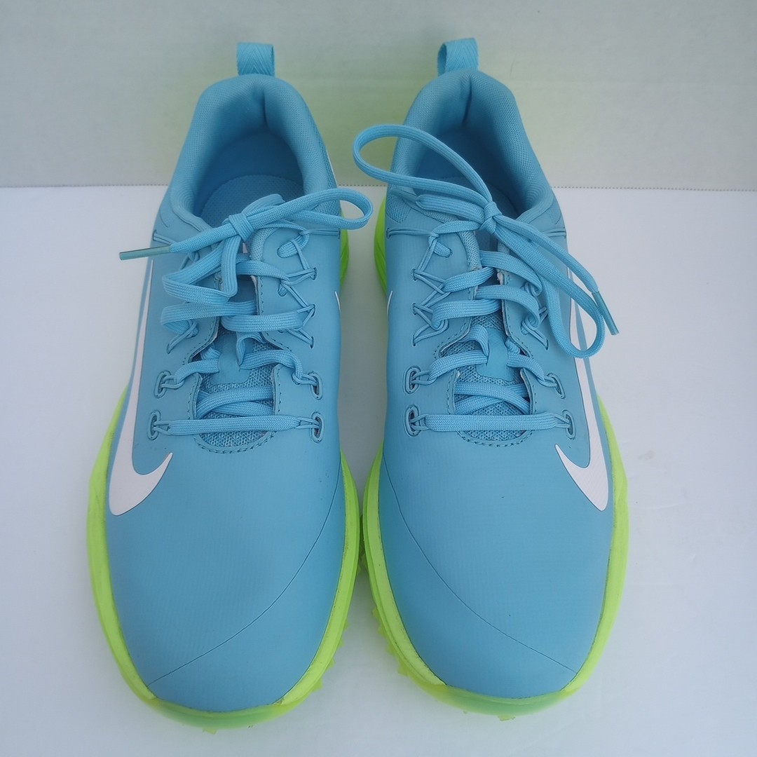 Nike  Lunarlon Golf Shoes Womens 9.5 Blue & Lime Green Spike Athletic Sneakers