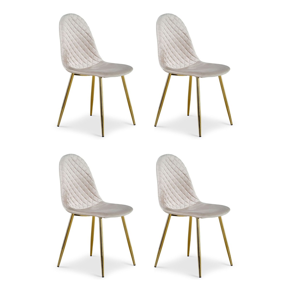Lot de 4 chaises en velours Waynor 87cm au raffinement haut de gamme