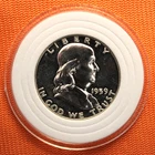 1959 Proof Franklin Silver Half Dollar, 1/2, 50C