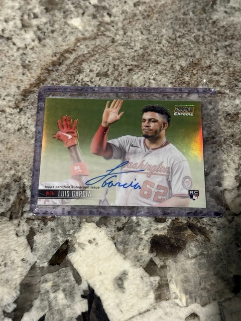 2021 Topps Stadium Club Chrome Gold Refractor Luis Garcia Jr Auto Rookie /50