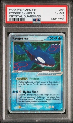 2006 POKEMON EX CRYSTAL GUARDIANS #95 KYOGRE EX-HOLO PSA 6