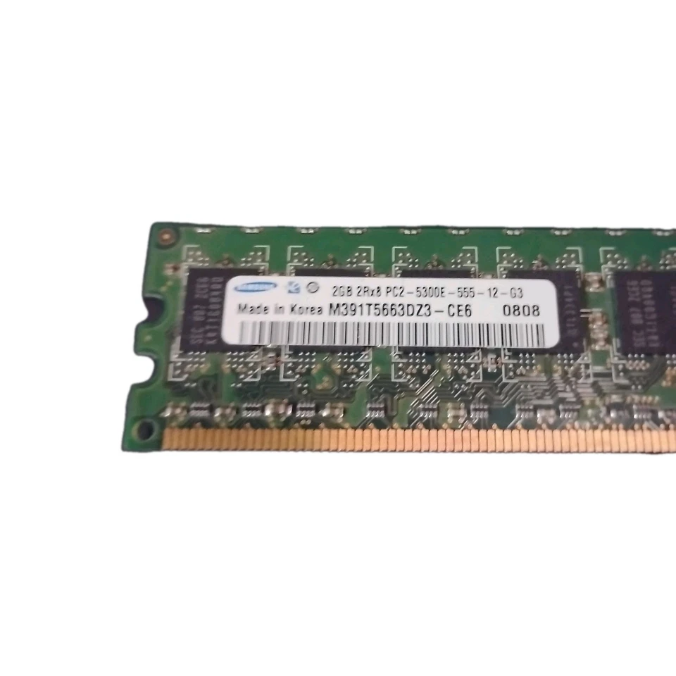 SAMSUNG 2GB DDR2 800MHz 2Rx8 PC2-5300E 555-12- G3 240pin Desktop DIMM RAM Mem - Image 2 of 2