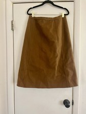 VTG 60s Madmen Wool Handmade High Waist Brown Mod Retro Pencil Skirt M
