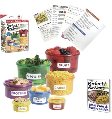 Perfect Portions Portion Control Containers 14 Piece Set Multicolored NEW