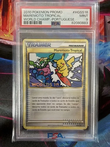 Pokemon Worlds Champ 2010 - Tropical Tidal Wave Promo HGSS18 Portuguese - PSA 9
