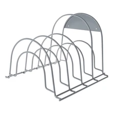 Kitchen Cabinet Pot, Pan and Lid Organizer and Holder- Iron Storage Pantry Ra...