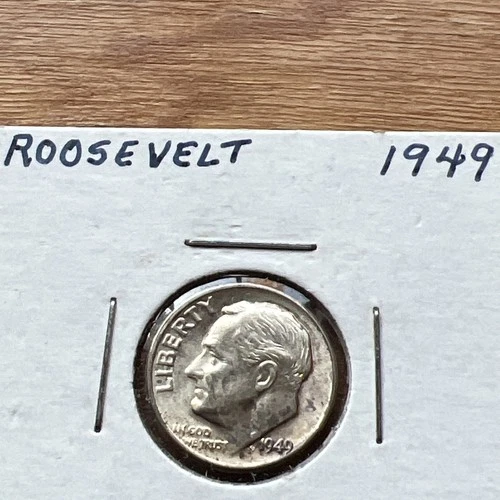 1949 PRoosevelt Dime 90% Silver … Hard to Find in Probably AU+