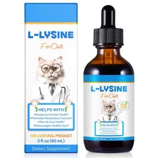 NIFEISHI L-Lysine Liquid Supplement for Cats - Respiratory Health, Brown