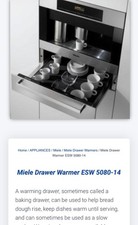 Image of Miele ESW5080- 14 Warming Drawer 14cm Stainless Steel -Clean Steel . New Sealed