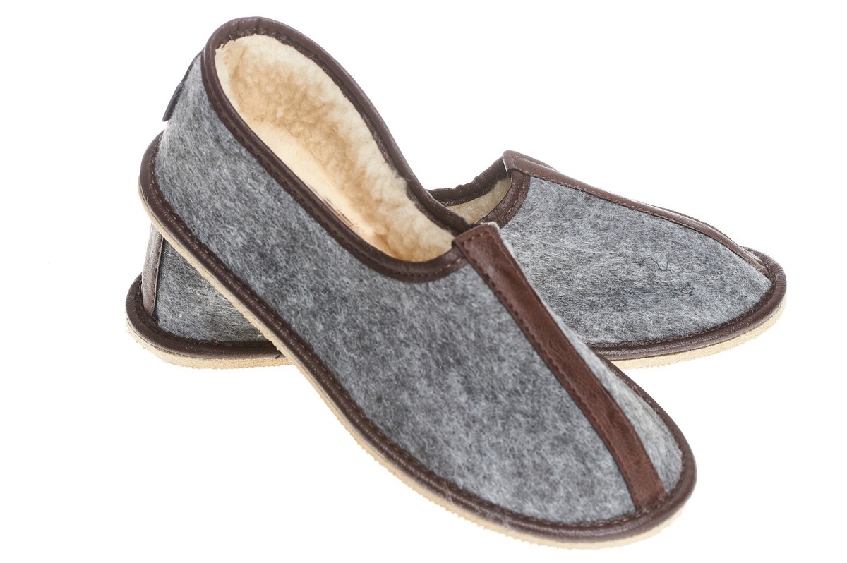 PANTOFOLE FELTRO | DI PURA LANA PER DONNA CON SUOLA SUGHERO GOMMATO E Applicazione Fiore Italiano - Foto 7