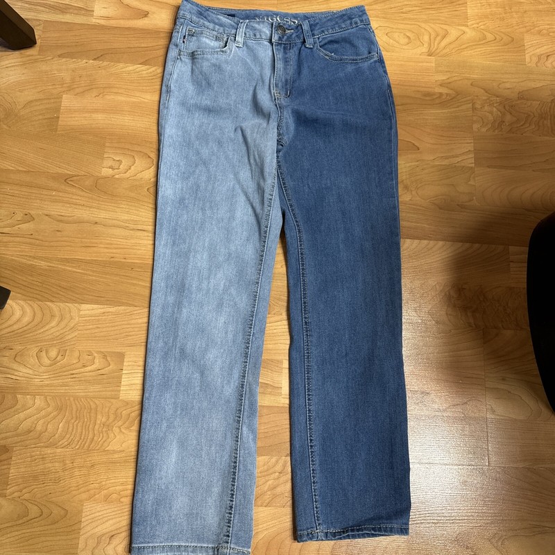 Vigoss Jeans Girls Youth 14 The Stevie Straight Two Tone Blue Jeans