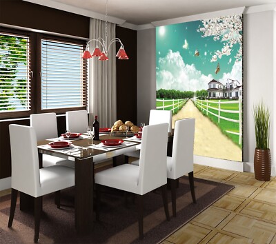 3D Lawn Fence Butterfly G724 Wallpaper Wall Murals Removable Self-adhesive Honey