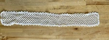 Pretty Vintage 20 x 3" Crochet Lace Runner or Dresser Scarf