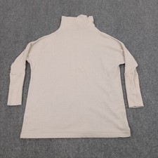 We The Free Sweater Womens Small Beige Pullover Stretch Waffle Knit Oversized