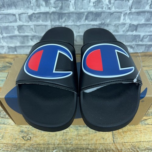Sandalias negras Champion Super Slide Logo CM100073M para hombre talla 13 nuevas - Imagen 1 de 4