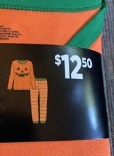 New HALLOWEEN GLOW IN THE DARK PJ PAJAMA SET  Ladies 2-Piece LARGE Pumpkin JOL