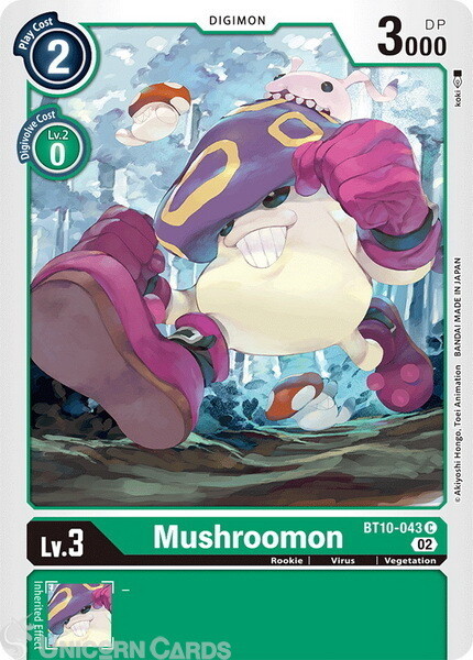 BT10-043 Mushroomon Common Mint Digimon Card