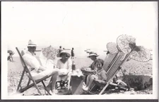 RPPC BOYS PARASOL FASHION JAMES ADAMS SEAVIEW ISLE WIGHT ENGLAND PHOTO POSTCARD